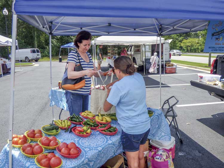 Buying veggies near downtown Fayetteville