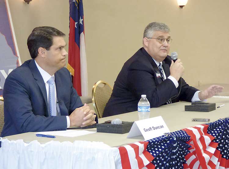 2 of 3 lieutenant governor candidates speak at F...