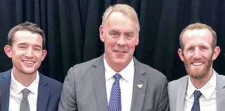 Will and Jim Pattiz with U.S. Interior Secretary Ryan Zinke (C). Photo/Submitted.