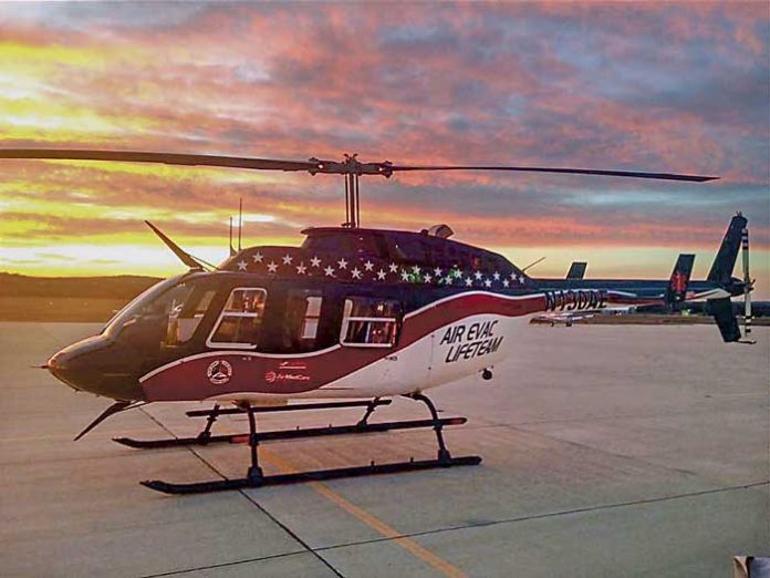 A typical Air Evac helicopter shown on the company's Facebook page.