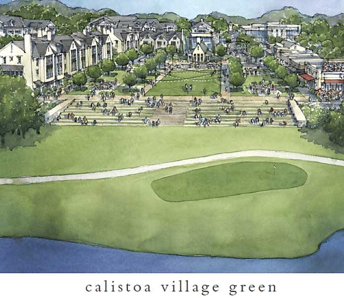 Rendering shows proposed Village Green in Calistoa. Graphic/Peachtree City Council.