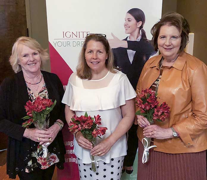 ABWA new officers are, from left, Jean Billa, treasurer, Patti Kadkhodaian, vice-president, Wanda Cronic Howell, president, and (not pictured) Patricia Forte, secretary. Photo/Submitted.