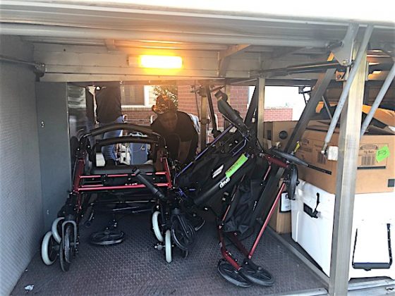 Unloading the bus from Portside at Grande Dunes. Photo/Joyce Beverly.