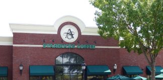 Starbucks at The Avenue in Peachtree City, pictured above, will be moving a short distance to the east when the new store is built. Photo/Ben Nelms.