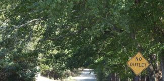 Photo shows a portion of Stagecoach Road seen from its intersection with Robinson Road. Photo/Ben Nelms.