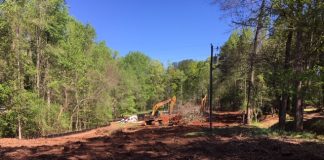 Work on the connector road from Carriage Lane to Stagecoach Road on the new Booth Middle School property. Photo/Fayette County School System.