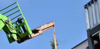 A topping-out ceremony was held last week at the new 2-story Fayetteville City Hall near downtown Fayetteville. Photo/City of Fayetteville.