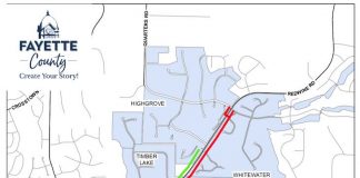 Map of Redwine Road cart path extension. Graphic/Fayette County Commission.