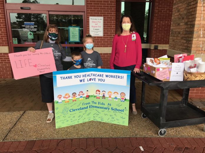 This giant Valentine to Piedmont Fayette Hospital was sent by teachers and students at Cleveland Elementary School. Photo/Fayette County School System.