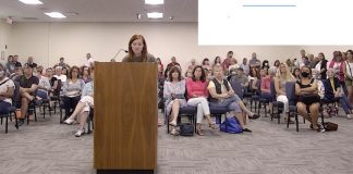 Citizens pack Board of Education meeting, dozens speak. Photo/BoE website.