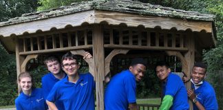 Interns in a Gazebo