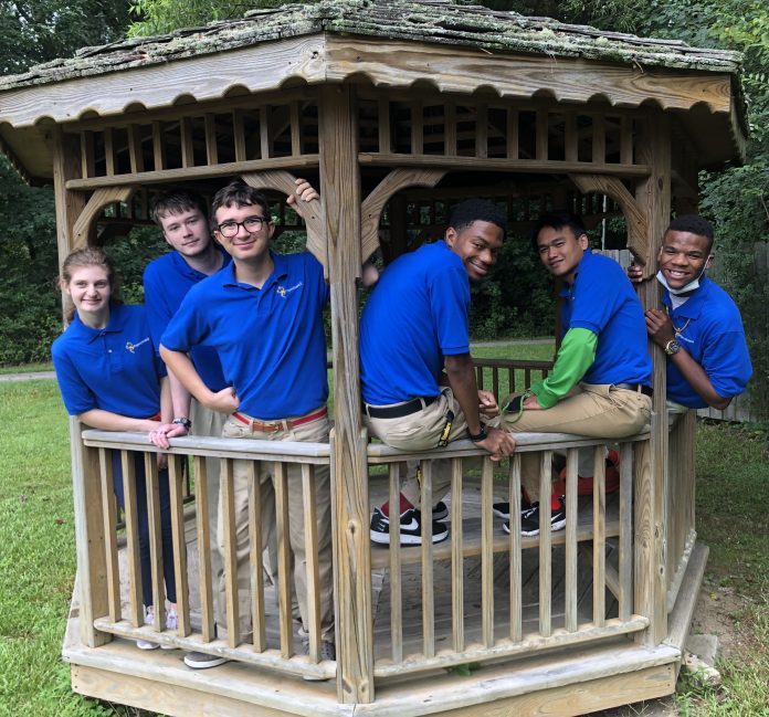 Interns in a Gazebo