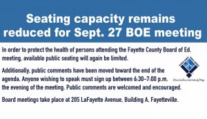 Public comments moved to end of Fayette School B...