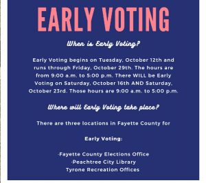 Early voting for Peachtree City, Fayetteville an...