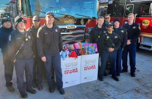 Firefighters help Toys for Tots