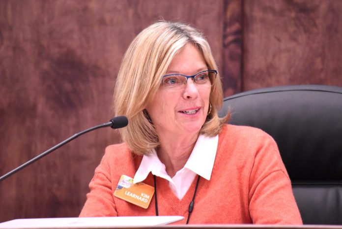 Peachtree City Mayor Kim Learnard delivers her first State of the City Address Thursday night, Jan. 20, 2022, at City Hall. Photo/Cal Beverly.