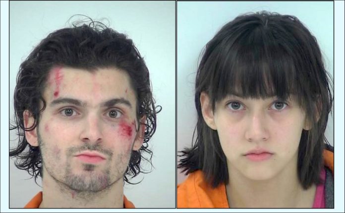 Nicolas Morin (L) and Emma Oakes Porcella. Photos/Fayette County Jail.