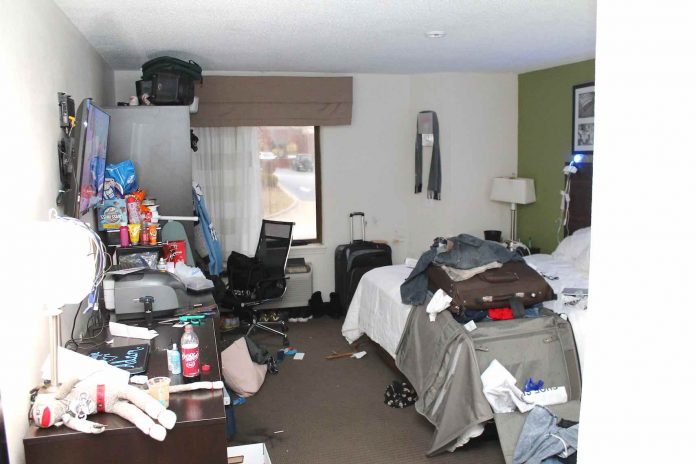 What a motel room ID fraud operation looks like. Photo/Peachtree City Police Department.