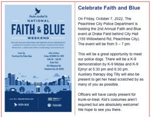 Celebrate Faith and Blue with Peachtree City pol...