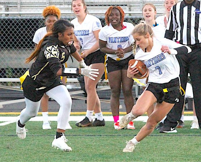 Girls flag football is bringing the game to a whole new batch of student-athletes at three Fayette high schools. Photo/Fayette County School System.