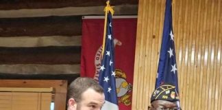 Fayette Sheriff’s Detective David Tortorello (L) gets American Legion Award from Post 105 officer.Photo/Fayette County Sheriff’s Office.