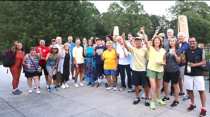 Among the pickleball enthusiasts at Whitewater and (L-R) Karen Harris, Cathy Casado, Augie Casado, Madhvi Bahuguna, Bob Forman. Brenda Forman, Paul Smith, Kris Smith, Cindy Coe, Jonny Coe, Myriam Cousin, Rolf Cousin, Bonnie Jandhyala, Venkata Jandhyala, Armando Catter, Sheila Smith, Chris Pham, Vicki Leopold, Sheila Price, Rick Price, Mae Pham, Tommy Estes, Adla Reddy. Photo/Submitted.