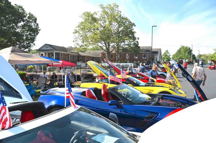 Classic Chevrolet Corvettes were among the cars displayed June at Flat Creek Baptist car show. Photo.Roger Alford/The Index.