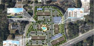 Layout of 273-unit apartment complex proposed for east Fayetteville. Graphic/City of Fayetteville.