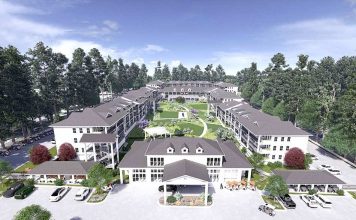 Rendering of proposed 175-apartment complex adjacent to Crown Plaza Conference Center at 201 Aberdeen Parkway in Peachtree City. Graphic/Peachtree City Planning Commission.