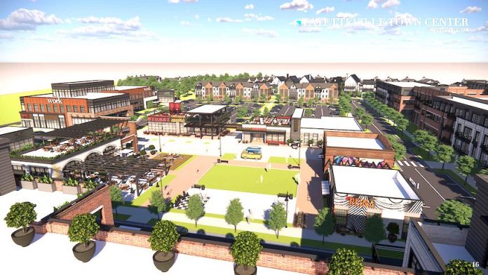 Fayetteville's proposed Town Center next to City Hall property.