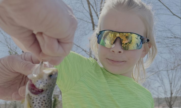 One trout, one grandson, game on!