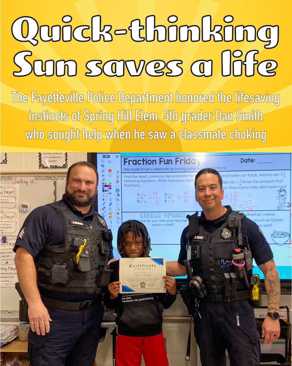 Quick-thinking student saves a life