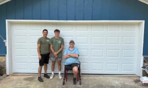 A new garage door for a disabled hero in Peachtr...