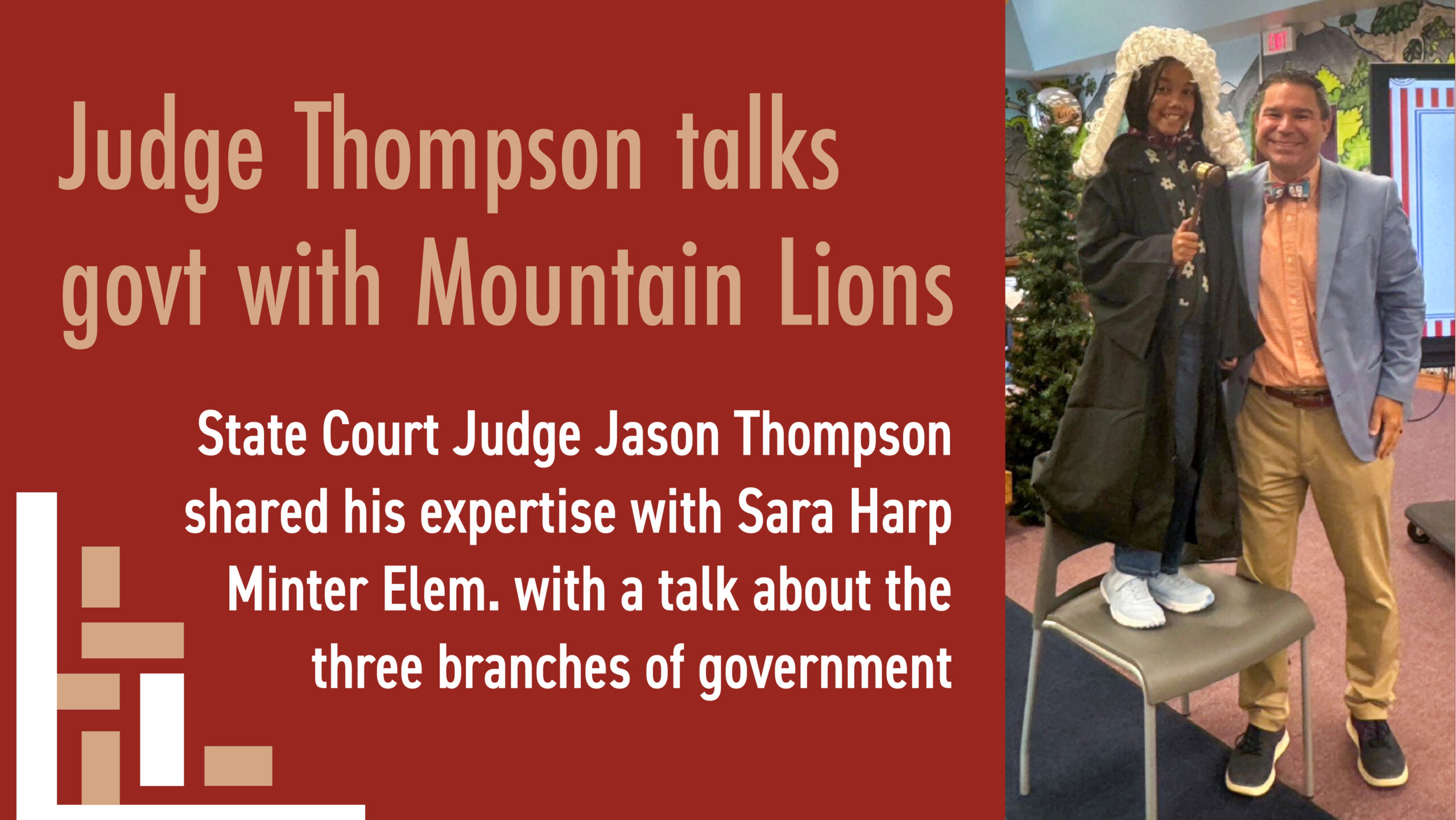 Judge Thompson talks govt with Minter Elem.