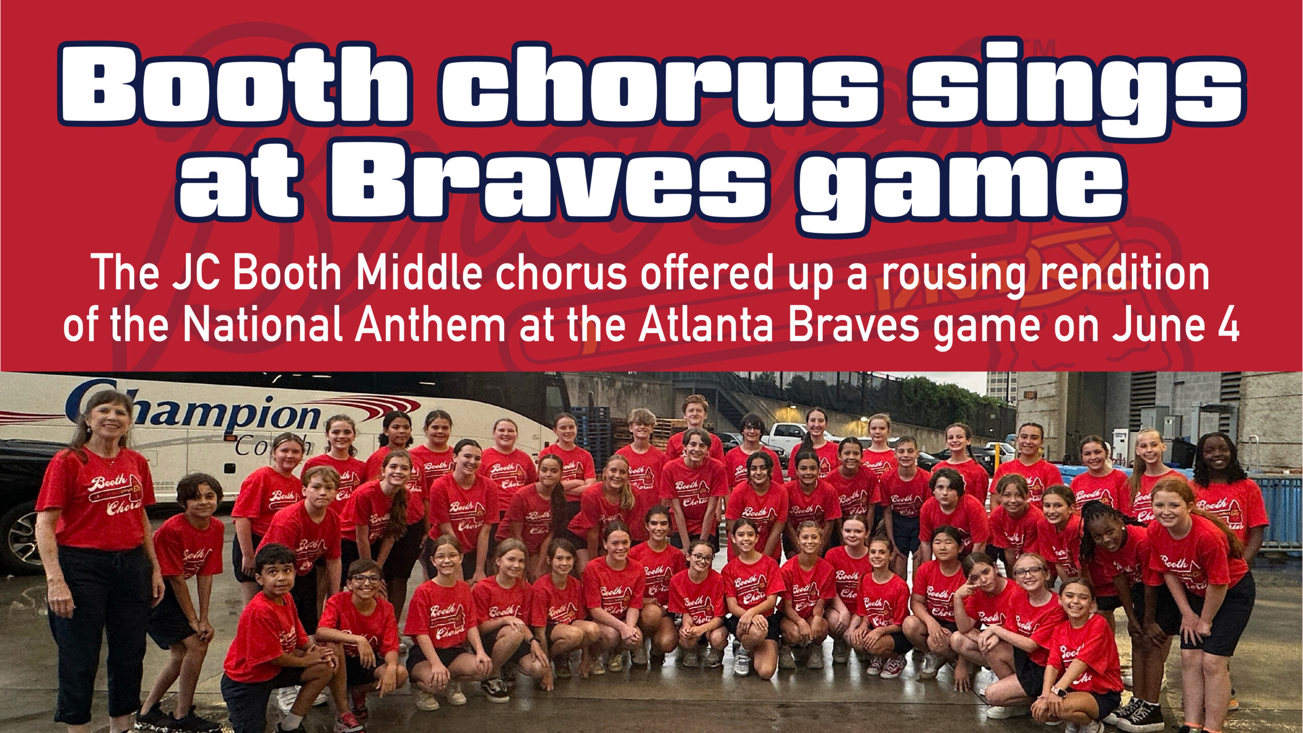 Booth chorus sings at Braves game