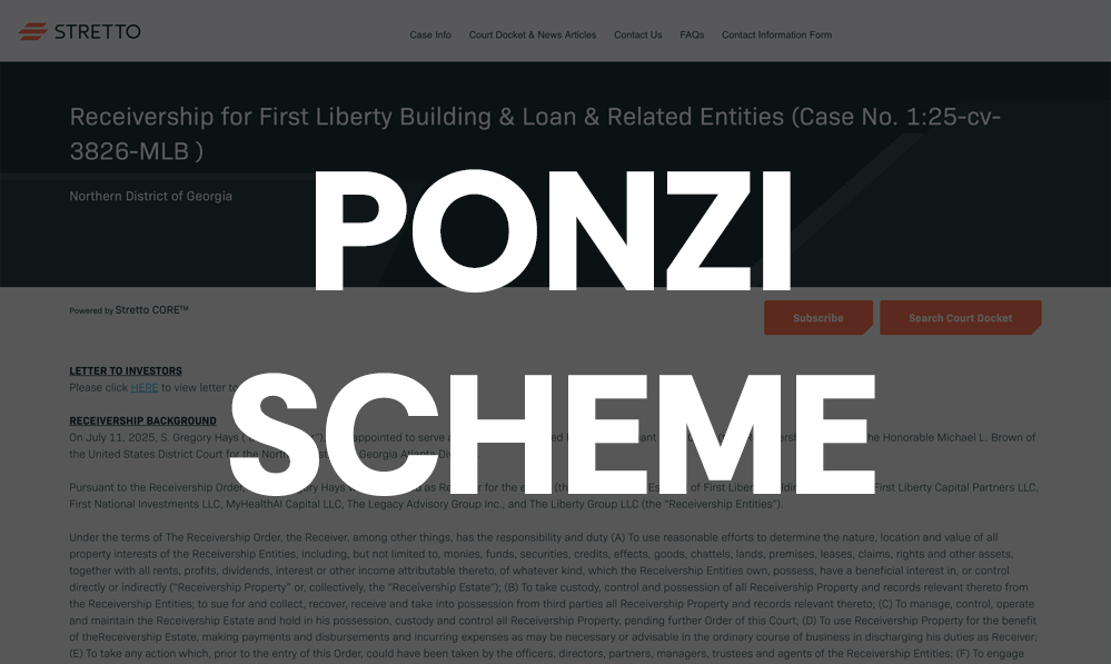 Receiver’s First Status Report: over 1M of inves...