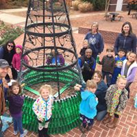 Tree made from recycled bottles