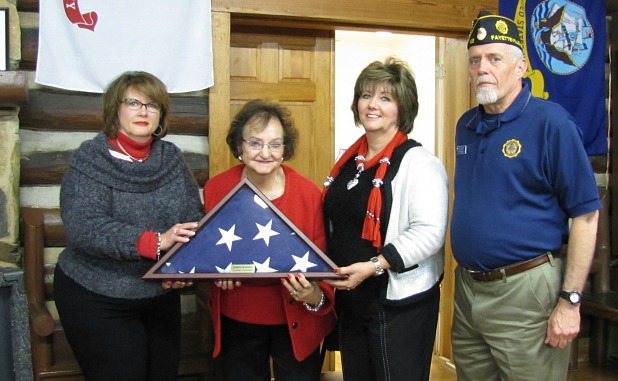 Bowers family given flag display box