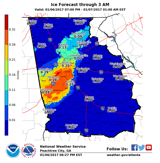 Change in winter storm expected to bring more ice