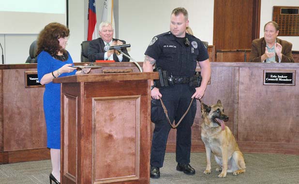 PTC K9 officer recognized for 10 years of service