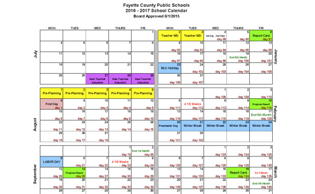 BoE adopts ’16–’18 calendars