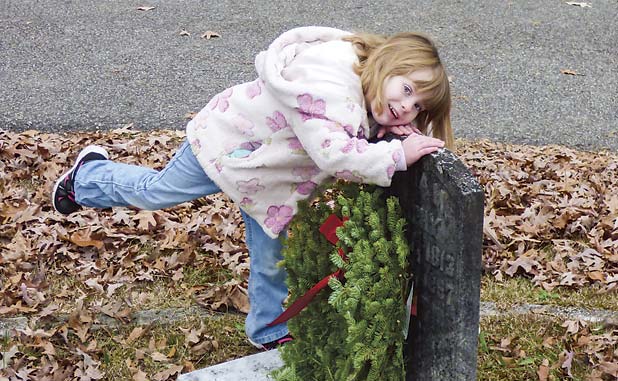 A wreath for a departed veteran